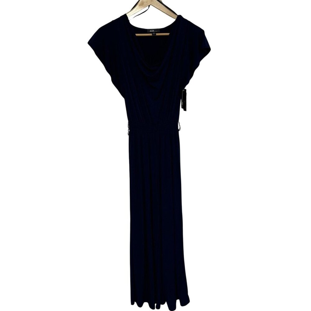 AGB Petite Spring Navy Dress Jumpsuit P/M Polyester Spandex